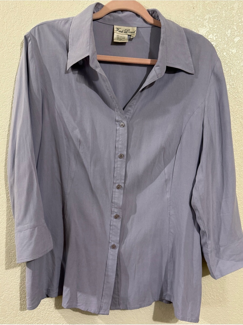 Fred David Pale Lavender Silk Shirt - Picture 3 of 4